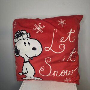 Peanuts Red Let It Snow 18" Decorative Throw Pillow